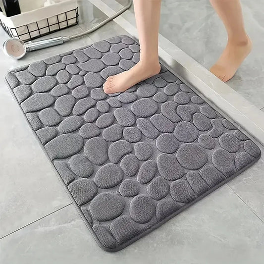 3D Non Slip Absorbent Cobblestone Embossed Doormat